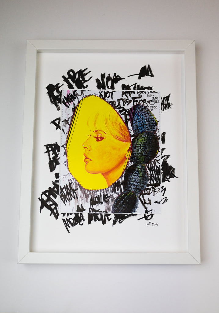 FRAMED HAND EMBELLISHED - "Blah"