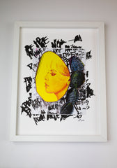 FRAMED HAND EMBELLISHED - "Blah"