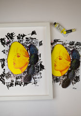 FRAMED HAND EMBELLISHED - "Blah"