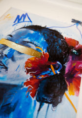 FRAMED HAND EMBELLISHED - "Blue Self"