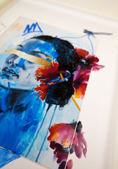 FRAMED HAND EMBELLISHED - "Blue Self"