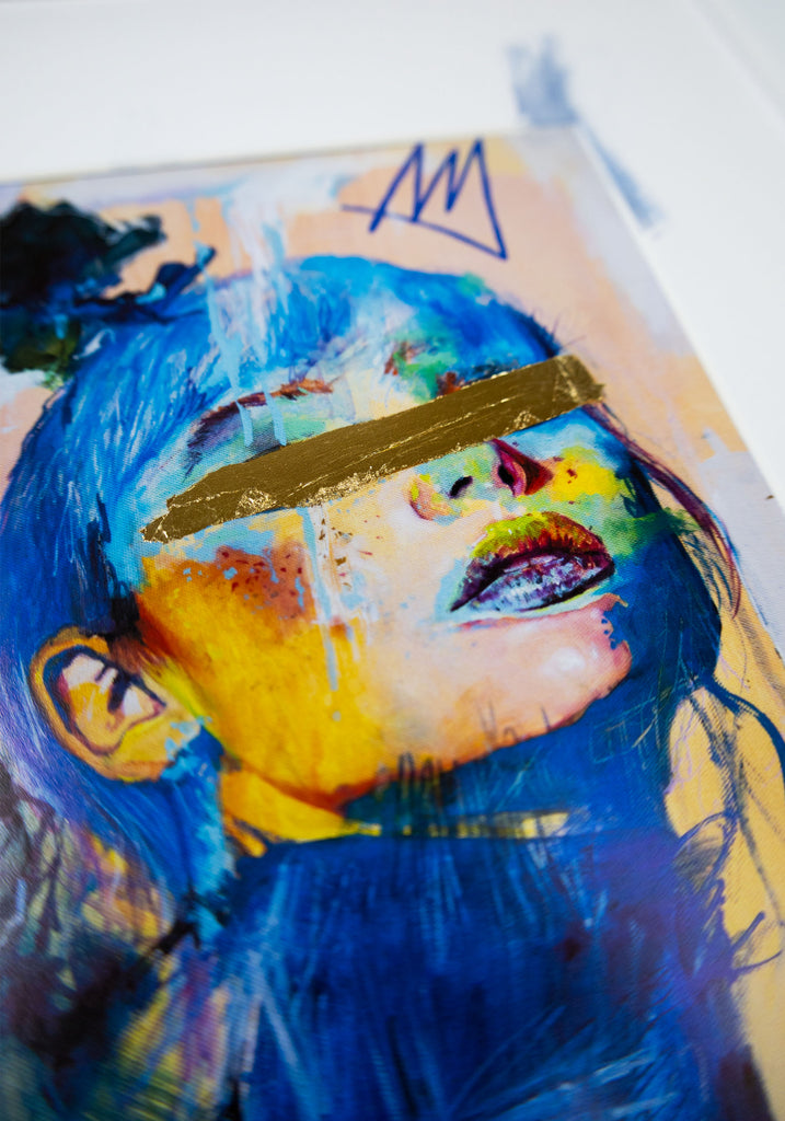 FRAMED HAND EMBELLISHED - "Orange Self"