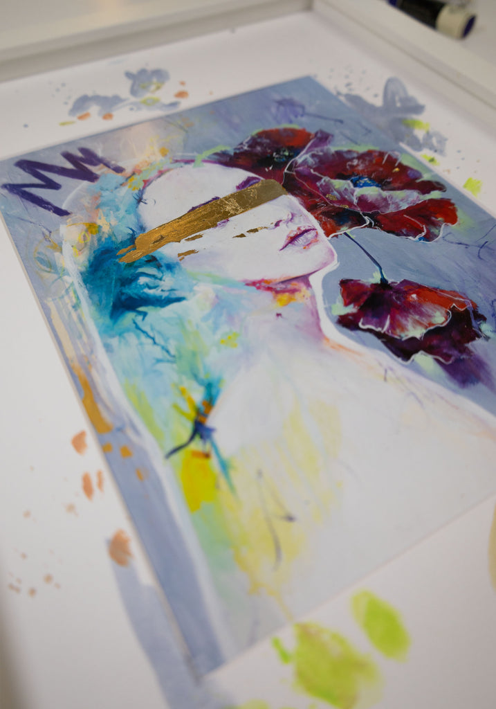 FRAMED HAND EMBELLISHED - "Purple Self"