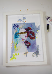 FRAMED HAND EMBELLISHED - "Purple Self"
