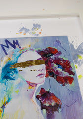 FRAMED HAND EMBELLISHED - "Purple Self"