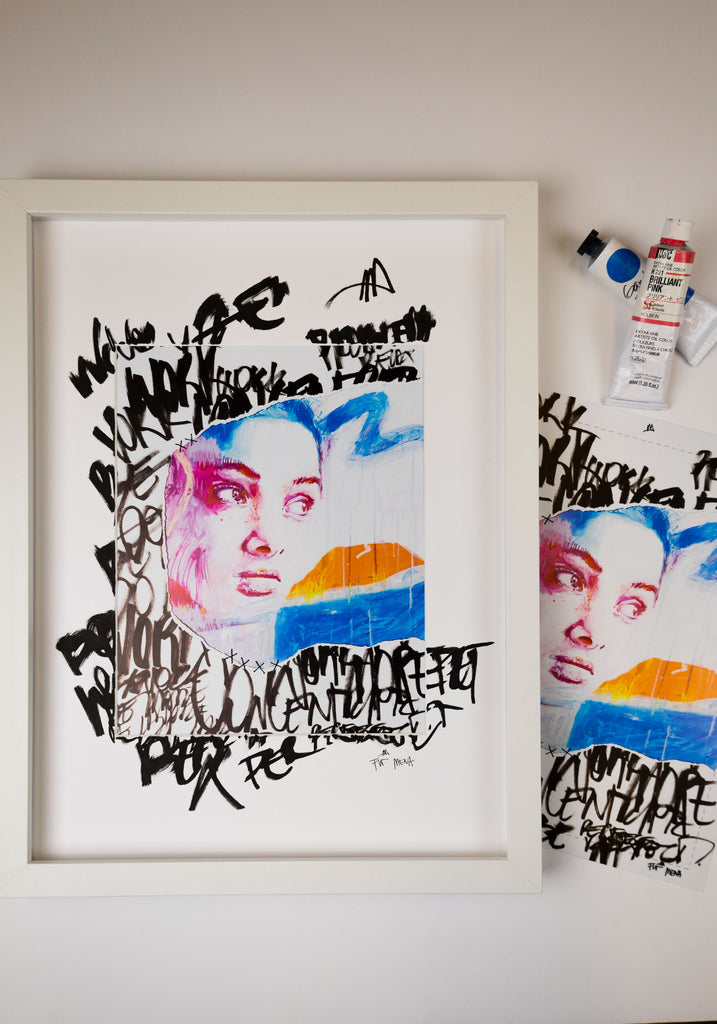 FRAMED HAND EMBELLISHED - "Work"