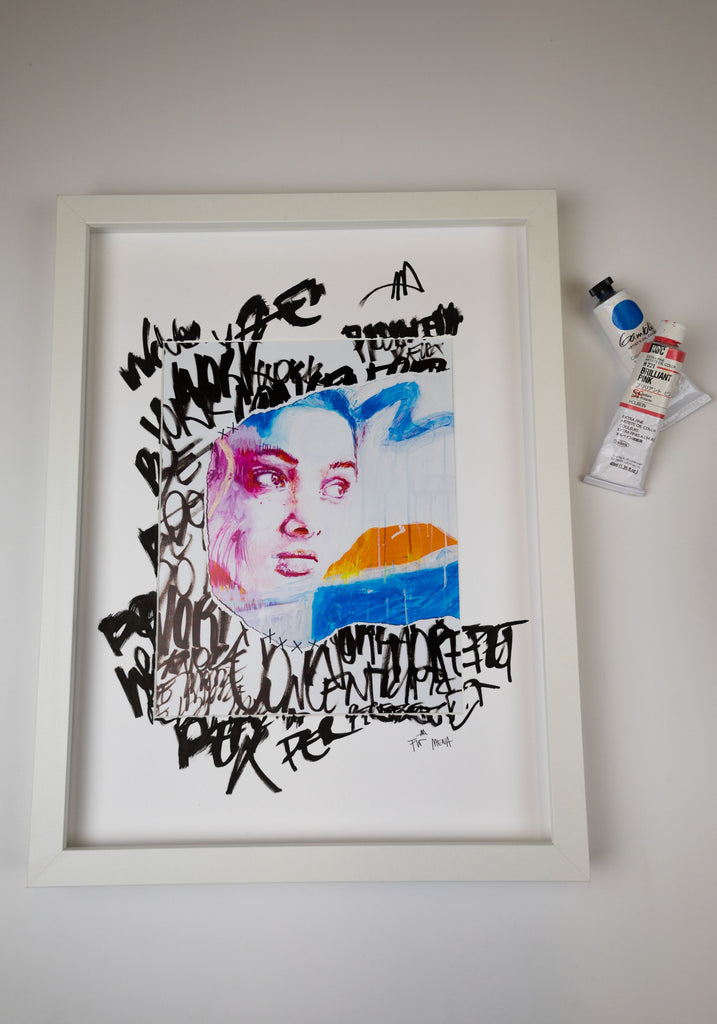 FRAMED HAND EMBELLISHED - "Work"