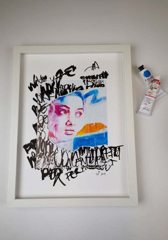 FRAMED HAND EMBELLISHED - "Work"